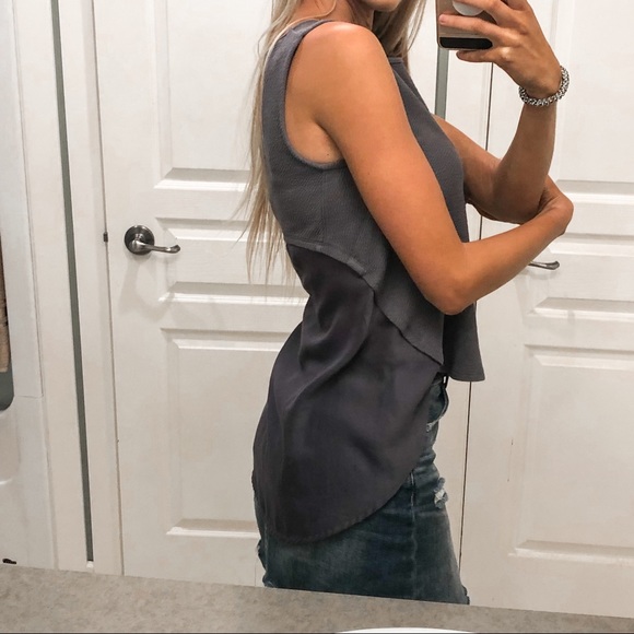 Anthropologie Deletta Sania Gray High Low Tank Top - Picture 3 of 8